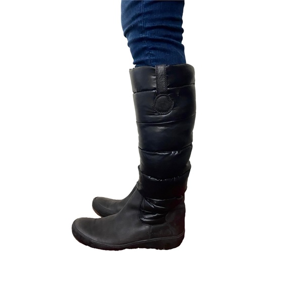 MONCLER Nimble Puffer Down Wedge Knee High Black Boots Snow Women’s Size 40/US 9 - Picture 4 of 16